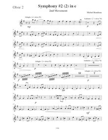 Partition hautbois 2, Symphony No.2, E minor, Rondeau, Michel par Michel Rondeau