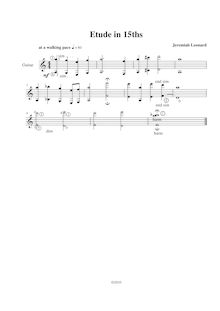 Partition complète, Etude en Fifteenths, Easy Etude in 15ths, A minor