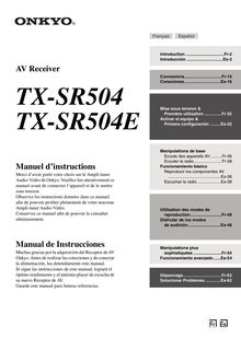 Notice Récepteur AV Onkyo  TX-SR504E