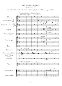 Partition 12a. Der Tamboursg’sell, Des Knaben Wunderhorn, Mahler, Gustav