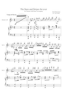 Partition de piano, pour Stars et Stripes Forever, E♭ major/A♭ major par John Philip Sousa