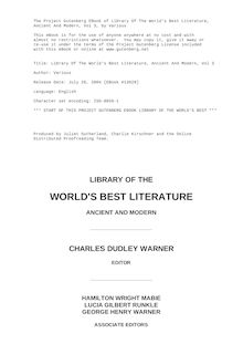 Library of the World s Best Literature, Ancient and Modern — Volume 3