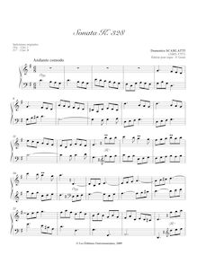 Partition Sonata K.328, 3 orgue sonates, K.287-288, 328, Collections, Domenico Scarlatti