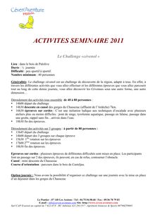 Télécharger le fichier PDF : ACTIVITES SEMINAIRE 2011 - séminaire 2011