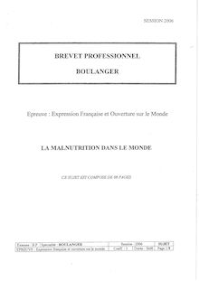 Expression française et ouverture sur le monde 2006 BP - Boulanger