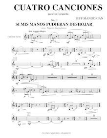 Partition clarinette, Cuatro Canciones, Manookian, Jeff