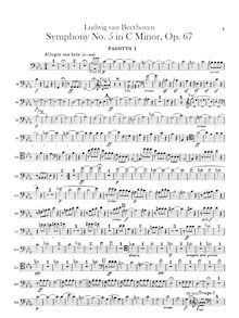 Partition basson 1, 2, contrebasson, Symphony No.5, Op.67, C minor