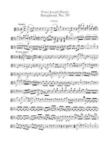 Partition altos, Symphony No.99 en E♭ major, Sinfonia No.99, Haydn, Joseph