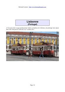 Récit de séjour à Lisbonne - Bertrand Lemaire
