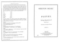 Partition No.1 en C major, B.334, 3 corde quatuors, C major, A major, E♭ major
