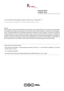 La presse française sera-t-elle sur Internet ? - article ; n°1 ; vol.118, pg 85-101