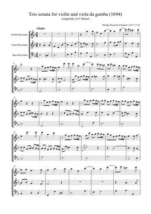 Partition complète (aigu, ténor, basse), Sonata No.5, Sonate No.5 for Violin, Gambe (Cello) and Cembelo
