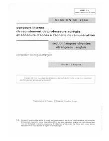 Composition en langue étrangère 2006 Agrégation d anglais Agrégation (Interne)