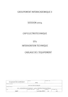 Intervention technique 2004 CAP Electrotechnique