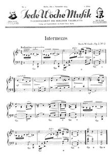 Partition No., Intermezzo., Rebus, 3 Piano pièces, Op.2a, Gade, Niels