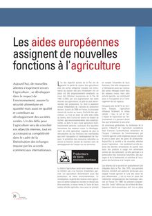 Les aides européennes assignent de nouvelles fonctions à l agriculture