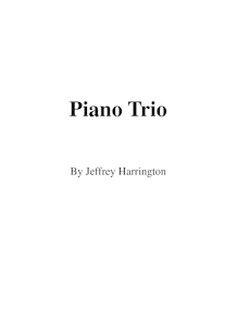 Partition complète, Piano Trio No.1, Harrington, Jeffrey Michael