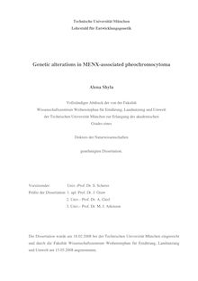 Genetic alterations in MENX-associated pheochromocytoma [Elektronische Ressource] / Alena Shyla