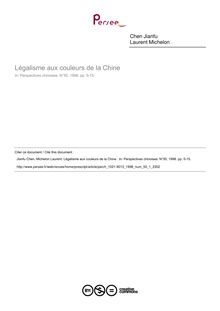 Légalisme aux couleurs de la Chine  - article ; n°1 ; vol.50, pg 5-15