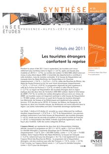 Hôtels été 2011  Les touristes étrangers confortent la reprise