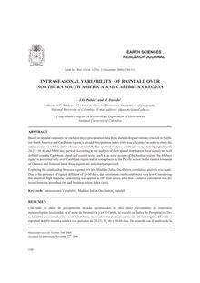 INTRASEASONAL VARIABILITY OF RAINFALL OVER NORTHERN SOUTH AMERICA AND CARIBBEAN REGION