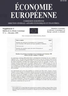 ÉCONOMIE EUROPÉENNE. Supplément C Bulletin de la réforme économique N° 4 â€” Décembre 1999