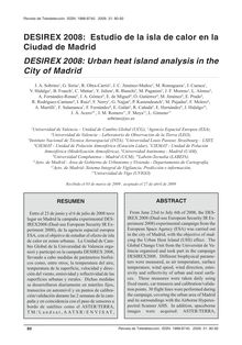 DESIREX 2008: ESTUDIO DE LA ISLA DE CALOR EN LA CIUDAD DE MADRID (DESIREX 2008: Urban heat island analysis in the City of Madrid)