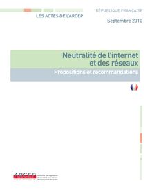 Neutralité de l internet et des réseaux : propositions et ...