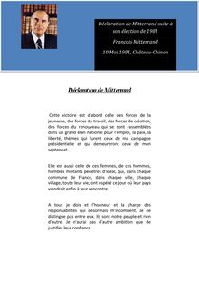 Déclaration de Mitterrand
