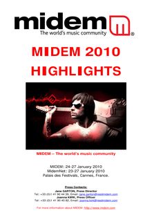 MIDEM 2010 HIGHLIGHTS