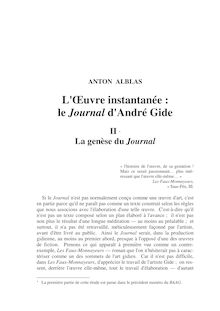 L uvre instantanée : le Journal d André Gide