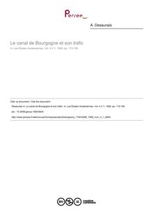 Le canal de Bourgogne et son trafic - article ; n°1 ; vol.4, pg 115-156