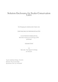 Solution enclosures for scalar conservation laws [Elektronische Ressource] / von Duy Nguyen Vu Hoang