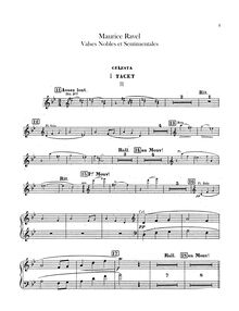 Partition Celesta, Valses nobles et sentimentales, Ravel, Maurice