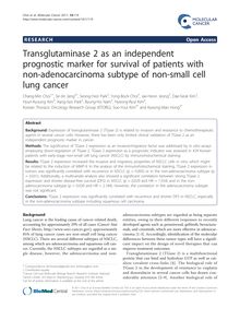 Transglutaminase 2 as an independent prognostic marker for survival of patients with non-adenocarcinoma subtype of non-small cell lung cancer