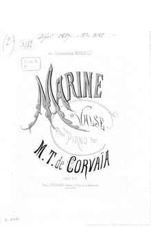 Partition complète, Marine, Valse pour piano, F major, Corvaïa, Marie-Thérèse de