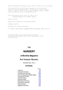 The Nursery, April 1878, Vol. XXIII. No. 4 - A Monthly Magazine for Youngest Readers
