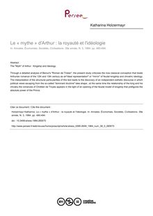 Le « mythe » d Arthur : la royauté et l idéologie - article ; n°3 ; vol.39, pg 480-494