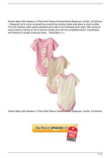 Gerber BabyGirls Newborn 3 Pack Short Sleeve Onesies Brand Bodysuits Giraffe 36 Months Clothing Review