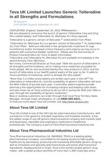 Teva UK Limited Launches Generic Tolterodine in all Strengths and Formulations