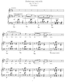 Partition complète, en Folk Tone, V národním tónu, Dvořák, Antonín