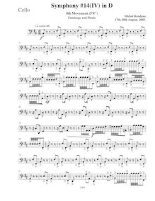 Partition violoncelles, Symphony No.14, D major, Rondeau, Michel par Michel Rondeau