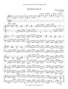 Partition Fantasia aus C, Anmuthige Clavier-Übung, Keyboard, Krieger, Johann