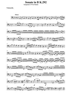 Partition de violoncelle, Sonata pour basson et violoncelle