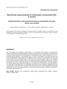 Nutritional requirements of freshwater ornamental fish: a review