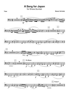 Partition Tuba, A Song pour Japan, Verhelst, Steven par Steven Verhelst