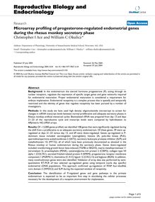 Microarray profiling of progesterone-regulated endometrial genes during the rhesus monkey secretory phase
