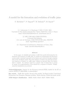 A model for the formation and evolution of traffic jams F Berthelin P Degond M Delitala M Rascle