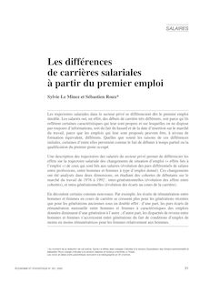 Les différences de carrières salariales à partir du premier emploi - article ; n°1 ; vol.351, pg 31-63