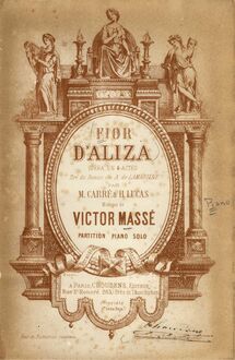 Partition couverture couleur, Fior d Aliza, Opéra en quatre actes